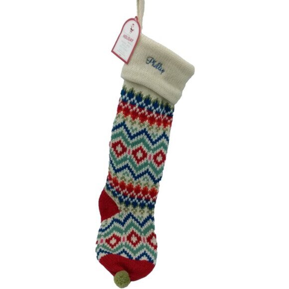 Pottery Barn Phillip Holiday Merry and Bright Knit Christmas Stocking Nordic 27 - Picture 9 of 9